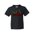 thumbnail image 1 of Inktastic Merry Christmas Buffalo Plaid Cross with Snowflakes Youth T-Shirt, 1 of 5