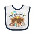 thumbnail image 1 of Inktastic Merry Christmas Cute Nativity Scene Boys or Girls Baby Bib, 1 of 4