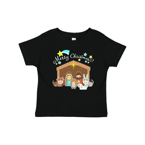 Inktastic Merry Christmas Cute Nativity Scene Boys or Girls Baby T-Shirt