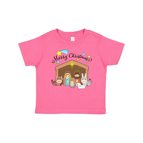 Inktastic Merry Christmas Cute Nativity Scene Boys or Girls Baby T-Shirt