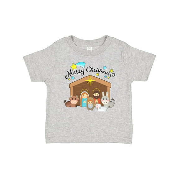 Inktastic Merry Christmas Cute Nativity Scene Boys or Girls Baby T-Shirt
