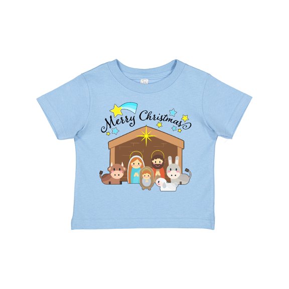 Inktastic Merry Christmas Cute Nativity Scene Boys or Girls Toddler T-Shirt