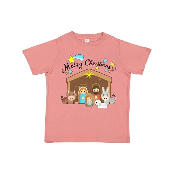 Inktastic Merry Christmas Cute Nativity Scene Boys or Girls Toddler T-Shirt
