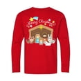 thumbnail image 1 of Inktastic Merry Christmas Cute Nativity Scene Long Sleeve Youth T-Shirt, 1 of 5