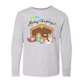 thumbnail image 1 of Inktastic Merry Christmas Cute Nativity Scene Long Sleeve Youth T-Shirt, 1 of 5
