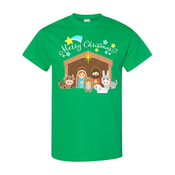 Inktastic Merry Christmas Cute Nativity Scene T-Shirt