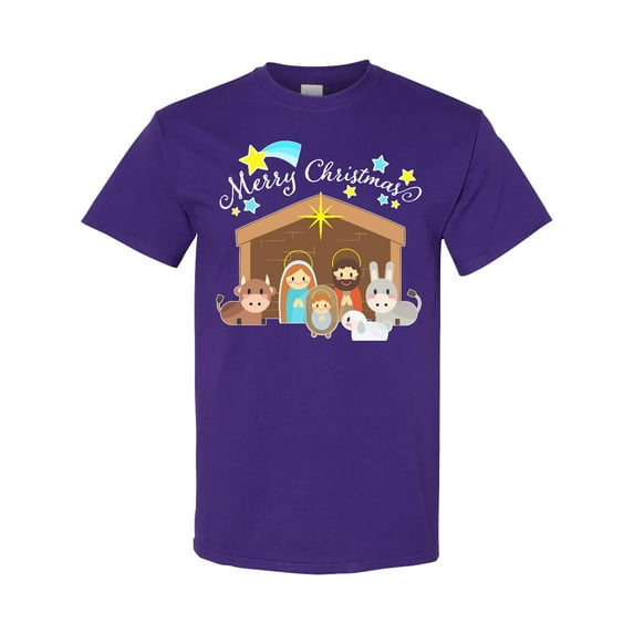 Inktastic Merry Christmas Cute Nativity Scene T-Shirt