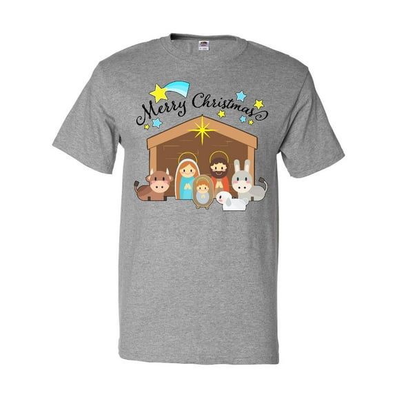Inktastic Merry Christmas Cute Nativity Scene T-Shirt