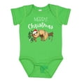 thumbnail image 1 of Inktastic Merry Christmas Cute Sloth with Santa Hat and Lights Boys or Girls Baby Bodysuit, 1 of 5