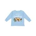 thumbnail image 1 of Inktastic Merry Christmas Cute Sloth with Santa Hat and Lights Boys or Girls Long Sleeve Toddler T-Shirt, 1 of 5