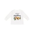 thumbnail image 1 of Inktastic Merry Christmas Cute Sloth with Santa Hat and Lights Boys or Girls Long Sleeve Toddler T-Shirt, 1 of 5