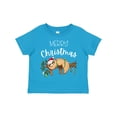 thumbnail image 1 of Inktastic Merry Christmas Cute Sloth with Santa Hat and Lights Boys or Girls Toddler T-Shirt, 1 of 5