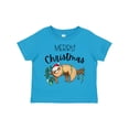 thumbnail image 1 of Inktastic Merry Christmas Cute Sloth with Santa Hat and Lights Boys or Girls Toddler T-Shirt, 1 of 4