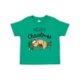 thumbnail image 1 of Inktastic Merry Christmas Cute Sloth with Santa Hat and Lights Boys or Girls Toddler T-Shirt, 1 of 5