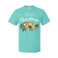 thumbnail image 1 of Inktastic Merry Christmas Cute Sloth with Santa Hat and Lights T-Shirt, 1 of 5
