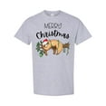 thumbnail image 1 of Inktastic Merry Christmas Cute Sloth with Santa Hat and Lights T-Shirt, 1 of 5