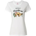thumbnail image 1 of Inktastic Merry Christmas Cute Sloth with Santa Hat and Lights Women's T-Shirt, 1 of 5