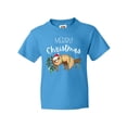 thumbnail image 1 of Inktastic Merry Christmas Cute Sloth with Santa Hat and Lights Youth T-Shirt, 1 of 5