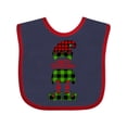 thumbnail image 1 of Inktastic Merry Christmas Elf in Red and Green Plaid Boys or Girls Baby Bib, 1 of 4