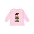 thumbnail image 1 of Inktastic Merry Christmas Elf in Red and Green Plaid Boys or Girls Long Sleeve Toddler T-Shirt, 1 of 5