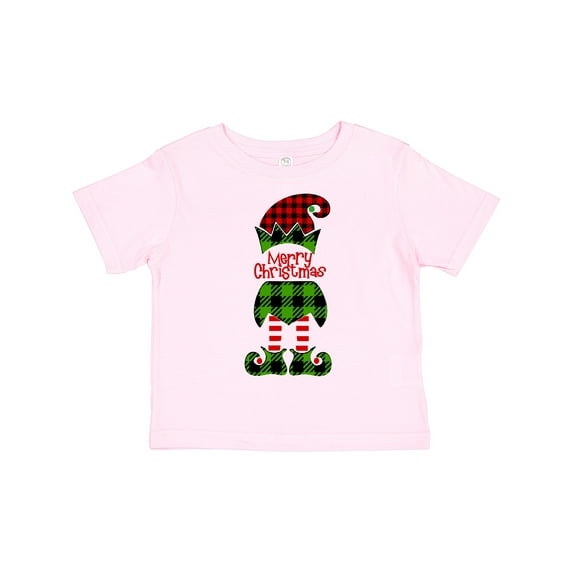 Inktastic Merry Christmas Elf in Red and Green Plaid Boys or Girls Toddler T-Shirt