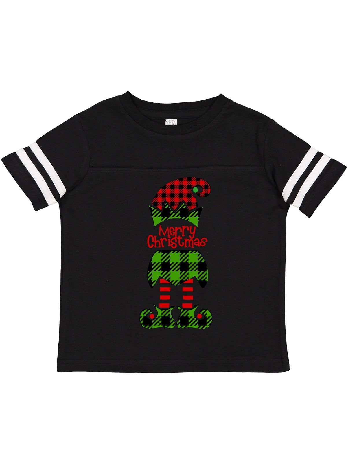 Inktastic Merry Christmas Elf in Red and Green Plaid Boys or Girls Toddler T-Shirt