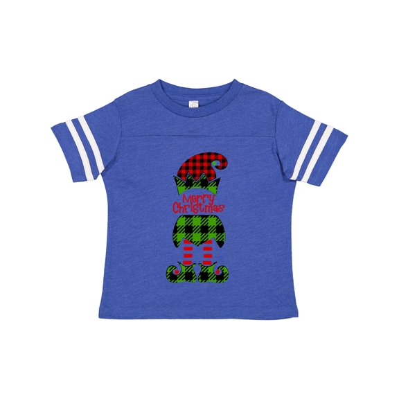 Inktastic Merry Christmas Elf in Red and Green Plaid Boys or Girls Toddler T-Shirt