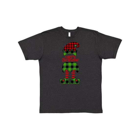 Inktastic Merry Christmas Elf in Red and Green Plaid T-Shirt