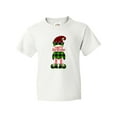 thumbnail image 1 of Inktastic Merry Christmas Elf in Red and Green Plaid Youth T-Shirt, 1 of 5