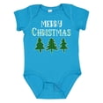 thumbnail image 1 of Inktastic Merry Christmas Green Plaid Christmas Trees Boys or Girls Baby Bodysuit, 1 of 5