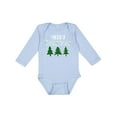 thumbnail image 1 of Inktastic Merry Christmas Green Plaid Christmas Trees Boys or Girls Long Sleeve Baby Bodysuit, 1 of 5