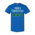 thumbnail image 1 of Inktastic Merry Christmas Green Plaid Christmas Trees T-Shirt, 1 of 5
