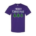 thumbnail image 1 of Inktastic Merry Christmas Green Plaid Christmas Trees T-Shirt, 1 of 5