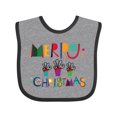 thumbnail image 1 of Inktastic Merry Christmas Holiday Gift Boys or Girls Baby Bib, 1 of 4