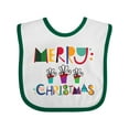 thumbnail image 1 of Inktastic Merry Christmas Holiday Gift Boys or Girls Baby Bib, 1 of 4