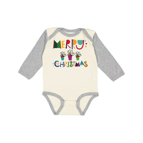 Inktastic Merry Christmas Holiday Gift Boys or Girls Long Sleeve Baby Bodysuit