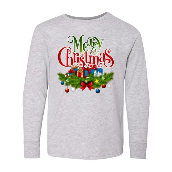 Inktastic Merry Christmas Long Sleeve Youth T-Shirt