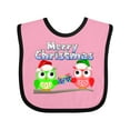 thumbnail image 1 of Inktastic Merry Christmas Owls Boys or Girls Baby Bib, 1 of 4