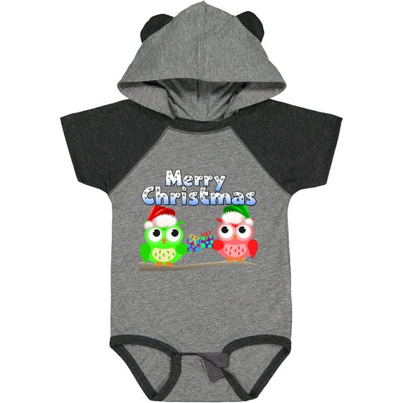 Inktastic Merry Christmas Owls Boys or Girls Baby Bodysuit