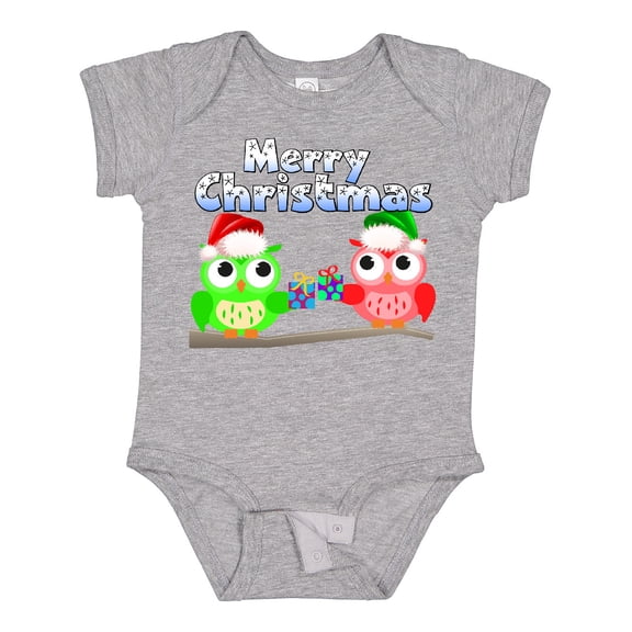 Inktastic Merry Christmas Owls Boys or Girls Baby Bodysuit