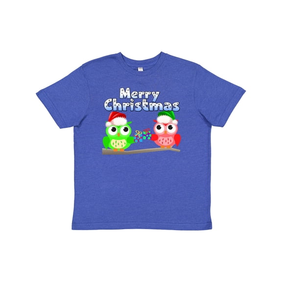 Inktastic Merry Christmas Owls Youth T-Shirt
