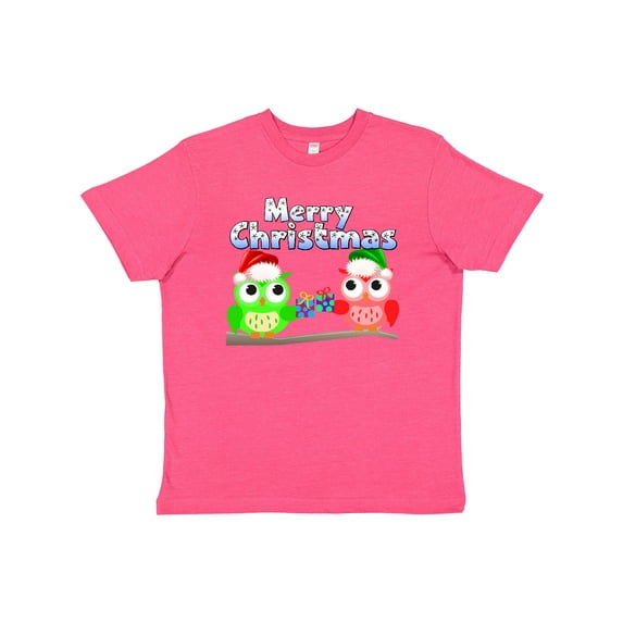 Inktastic Merry Christmas Owls Youth T-Shirt