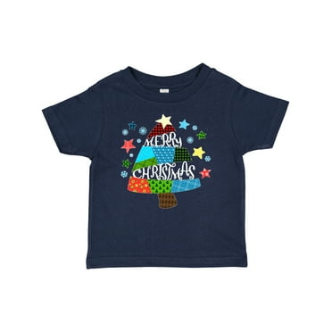Inktastic Merry Christmas Patchwork Quilting Tree Boys or Girls Baby T-Shirt