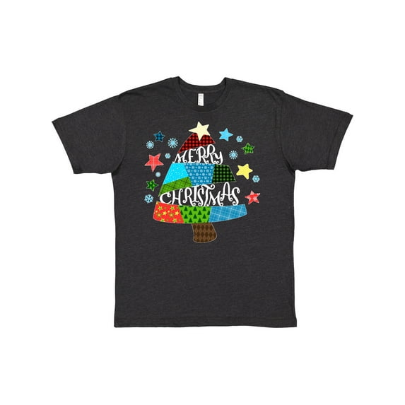 Inktastic Merry Christmas Patchwork Quilting Tree T-Shirt