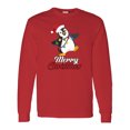 thumbnail image 1 of Inktastic Merry Christmas Penguin Long Sleeve T-Shirt, 1 of 5