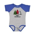 thumbnail image 1 of Inktastic Merry Christmas Plaid Trees Boys or Girls Baby Bodysuit, 1 of 5