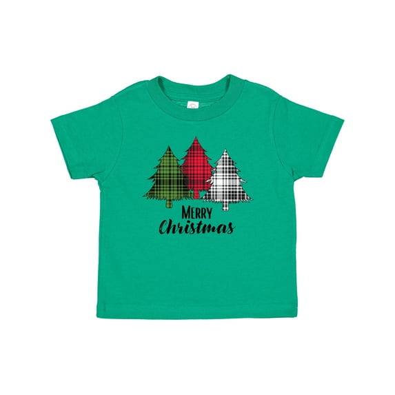 Inktastic Merry Christmas Plaid Trees Boys or Girls Baby T-Shirt