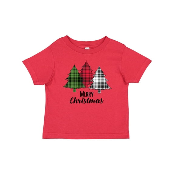 Inktastic Merry Christmas Plaid Trees Boys or Girls Baby T-Shirt
