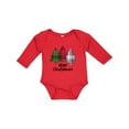 thumbnail image 1 of Inktastic Merry Christmas Plaid Trees Boys or Girls Long Sleeve Baby Bodysuit, 1 of 5