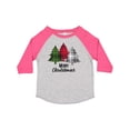 thumbnail image 1 of Inktastic Merry Christmas Plaid Trees Boys or Girls Toddler T-Shirt, 1 of 5